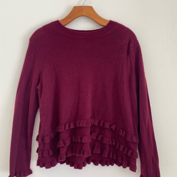 Cinq a Sept Adiella Ruffled Cashmere Sweater - Picture 5 of 11